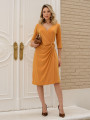 Vestido Leda Liso Mostarda