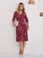 Vestido Valentina Folhagem Cherry