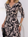 Vestido Valentina Folhagem Preto