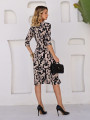 Vestido Valentina Folhagem Preto