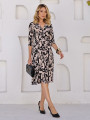 Vestido Valentina Folhagem Preto