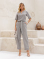Conjunto Renata Linho Cinza