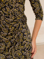 Vestido Lavínia Pontilhado Mostarda