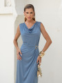 Vestido Andresa Liso Acqua Gray