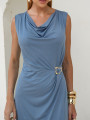 Vestido Andresa Liso Acqua Gray