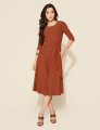 Vestido Denise Liso Caramelo