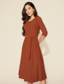 Vestido Denise Liso Caramelo