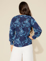 Blusa Chloe Floral Marinho