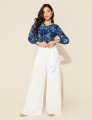 Blusa Chloe Floral Marinho