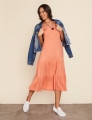 Vestido Pauline Liso Laranja