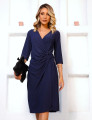 Vestido Leda Liso Marinho