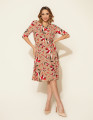Vestido Poliana Floral Bege