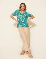 Blusa Cleide Floral Verde
