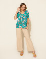 Blusa Cleide Floral Verde