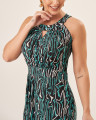 Vestido Fátima Grafiato Turquesa